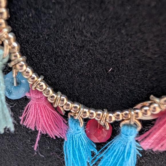 Lane Bryant Gold and Blue Statement Earrings - Picture 3 of 5